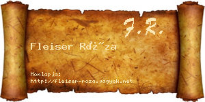 Fleiser Róza névjegykártya